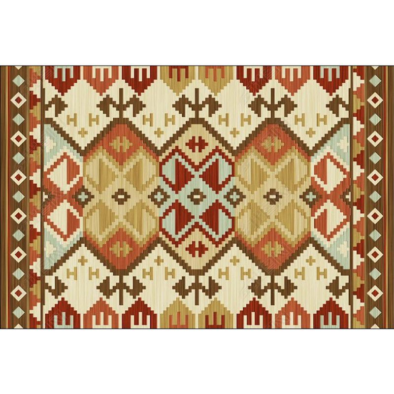 Vintage-Digitaldruck-geometrischer Teppich, mehrfarbiger Boho-Chic-Teppich, Synthetik, schmutzabweisend, rutschfest, haustierfreundlicher Teppich für Zuhause