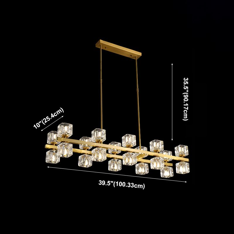 Multi Lights Island Lighting Modern Crystal Island Chandelier Lights For Living Room