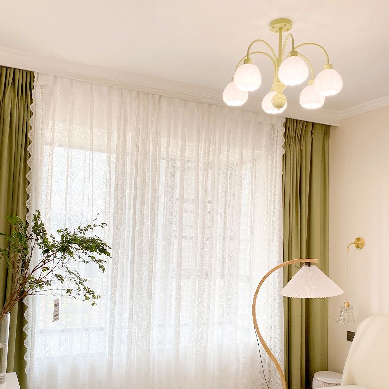 Nordic Ceiling Lamp Glass Flush Mount Light Fixture with Glass Shade for Bedroom