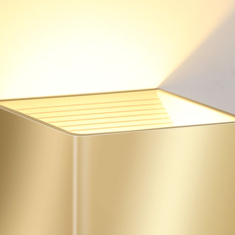 Metal Square Wall Sconces Contemporary Style 2 Lights Wall Washer Sconce