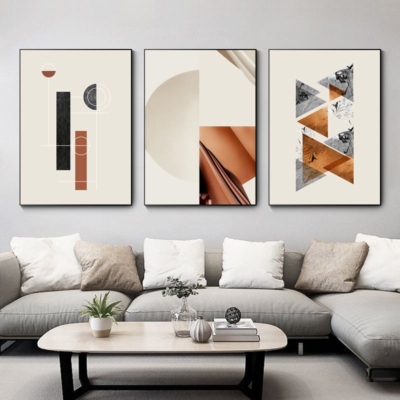 Minimalismus-Wanddekoration, pastellfarbene geometrische Mustermalerei, verschiedene Größenoptionen