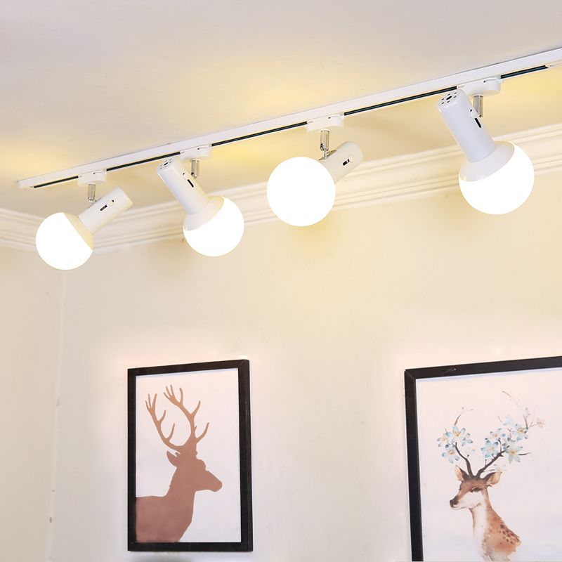 Linear Ceiling Flush Mount Light Minimalist Style Metal White Ceiling Mount Chandelier