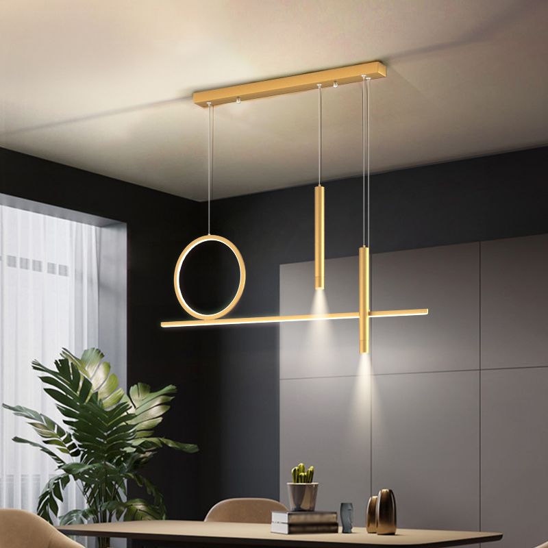 Modern Kitchen Pendant Lights Geometric Island Pendant Lights Metal 4-Light