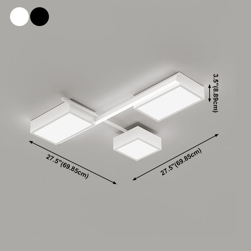Éclairage encastré contemporain Plafonniers encastrés à LED multi-têtes noirs