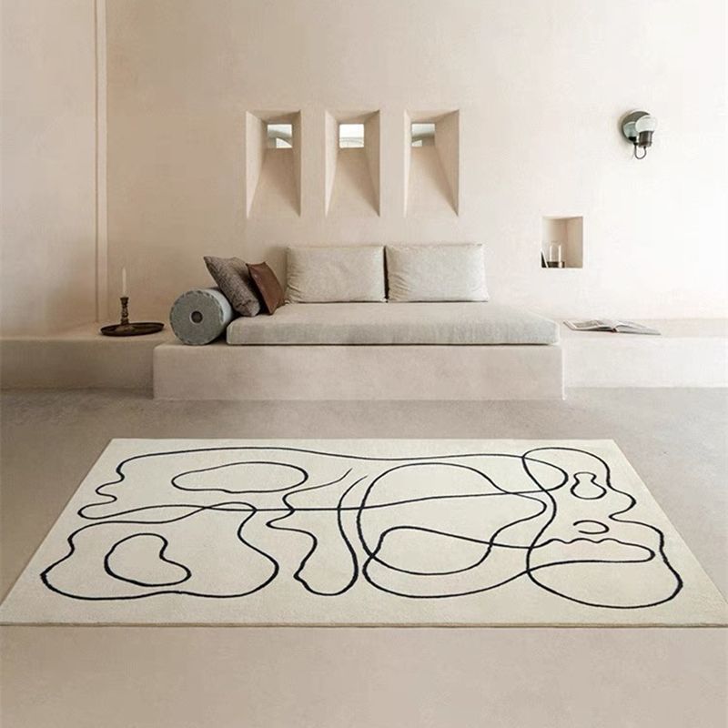Tapis de ligne d'abricot Polyester Tapis de taches de teinture pour le salon