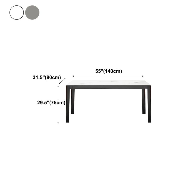 Medieval Modern Sintered Stone Dining Table Rectangle Indoor Table with 4 Legs