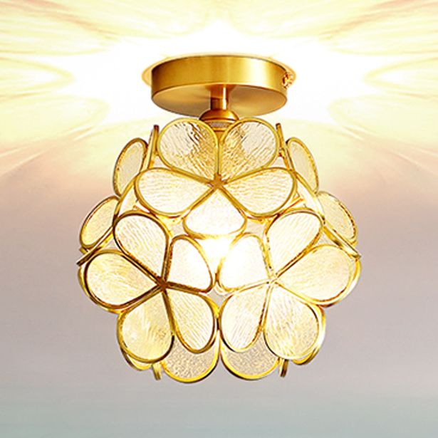 Plafonnier à 1 tête de style colonial, semi-plafonnier pour salon