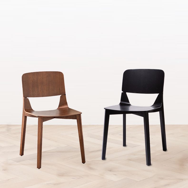 Chaise d'appoint de salle à manger en bois contemporaine, chaise d'appoint à dossier ouvert pour cuisine
