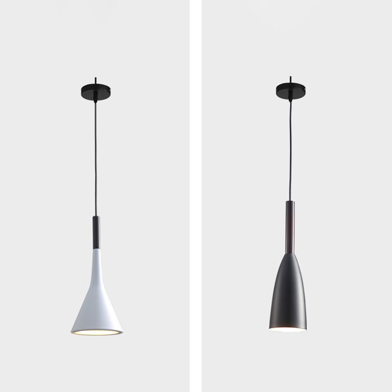 Pendante intérieure minimaliste, Éclairage pendentif en métal nordique à 1 lumière pour chambre à coucher