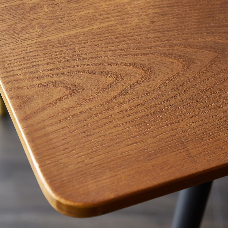 Mesa de forma rectangular marrón industrial Mesa de comedor estándar de madera para cocina