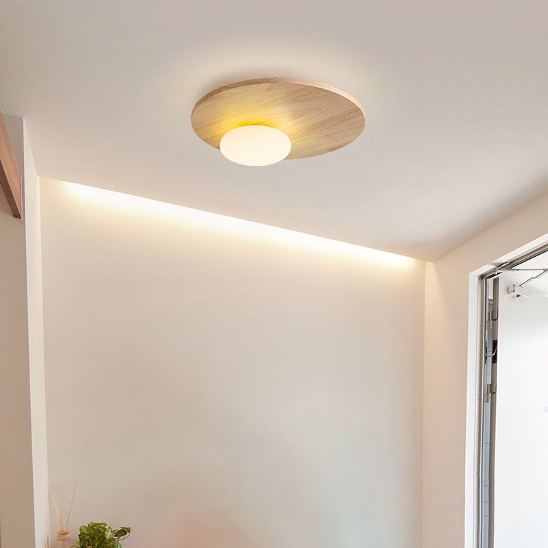 Modern Ceiling Light Wood Flush Mount Lighting for Hallway and Home
