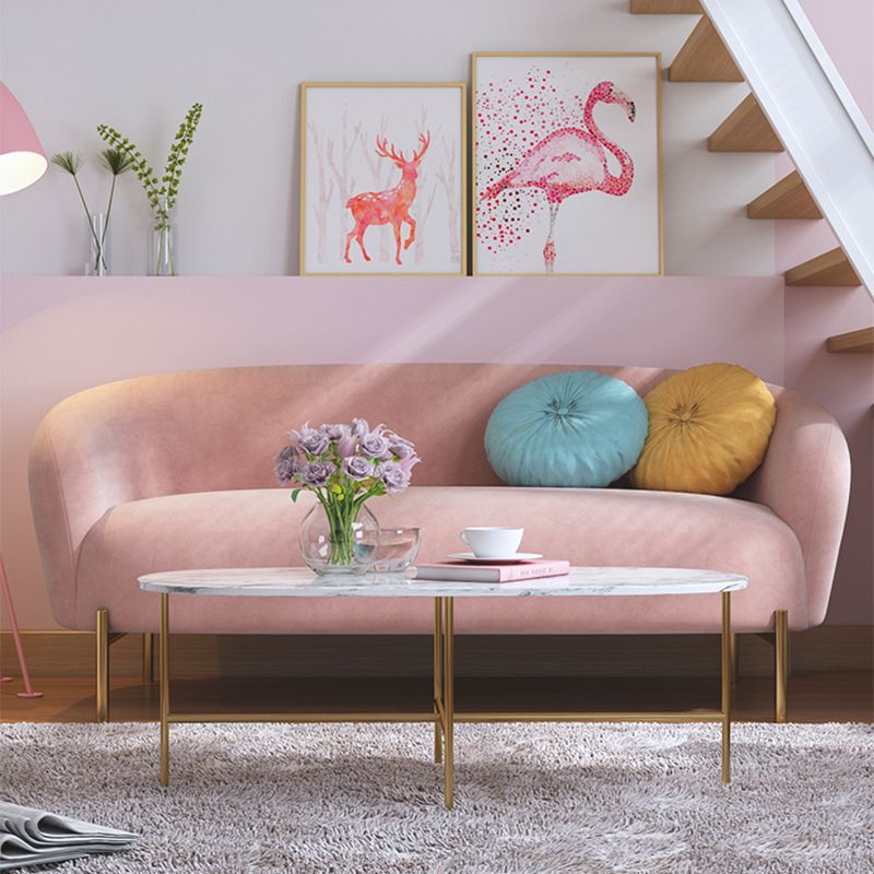 Velvet Modern Sloped Arm Sofa 29.92" H Tuxedo Arm Sofa with 2 Pillows