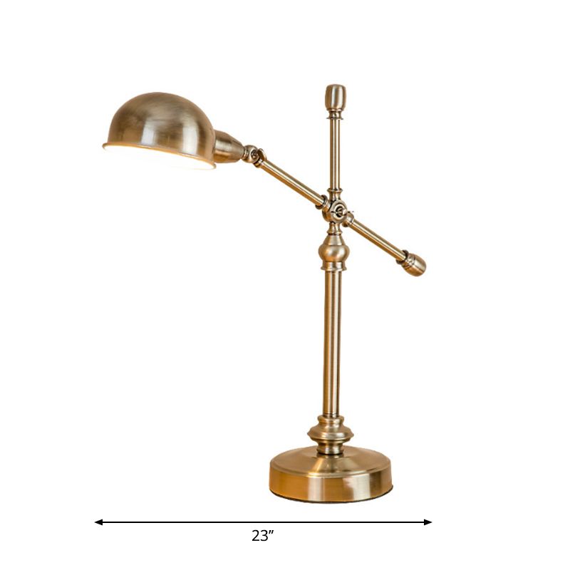 Metallic Dome Shade Desk Light Vintage Stijlvol 1 kop woonkamer verstelbaar tafellicht in messing