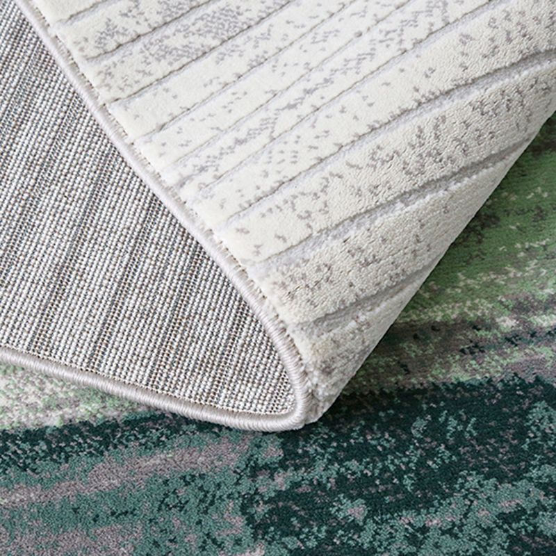Green Modern Area Carpet Abstract Pattern Polyester Area Rug Stain Resistant Rug for Living Room