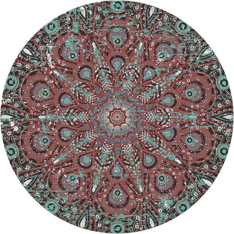Exotic Moroccan Rug Multi Color Flower Pattern Rug Anti-Slip Pet Friendly Stain Resistant Carpet for Home