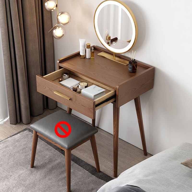 Traditional Wooden Makeup Vanity Set With Drawer for Bedroom