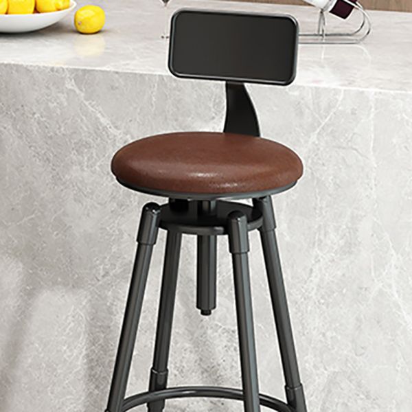 Industrial Adjustable Counter Chair Metal Round Indoor Dining Stool with Swivel