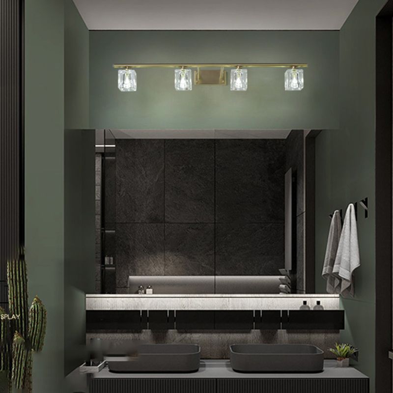 Multi Light Wall Sconce Postmodern Style Crystal Wall Lighting for Bathroom