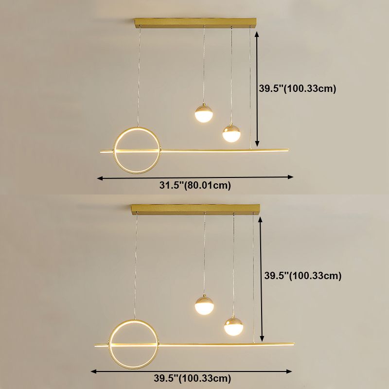 Modern Style Linear Pendant Lights Metal 4- Light Pendant Light Fixtures