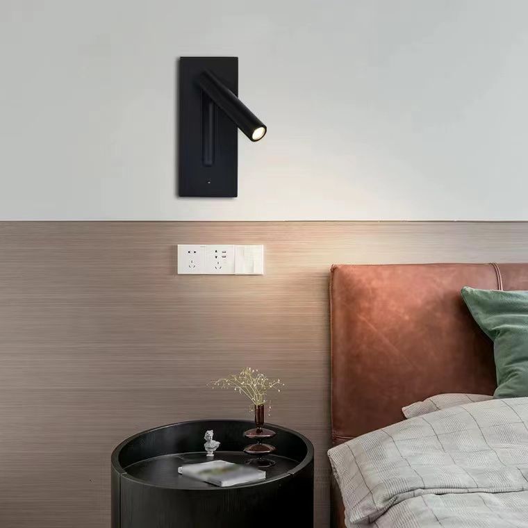Modern Style Rectangle Shape Wall Lamp Metal 1 Light Sconces for Bedroom