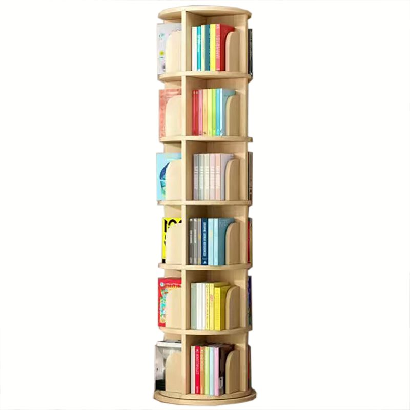 Wooden Rotatable Geometric Bookshelf Modern Home Closed Back Bookcase