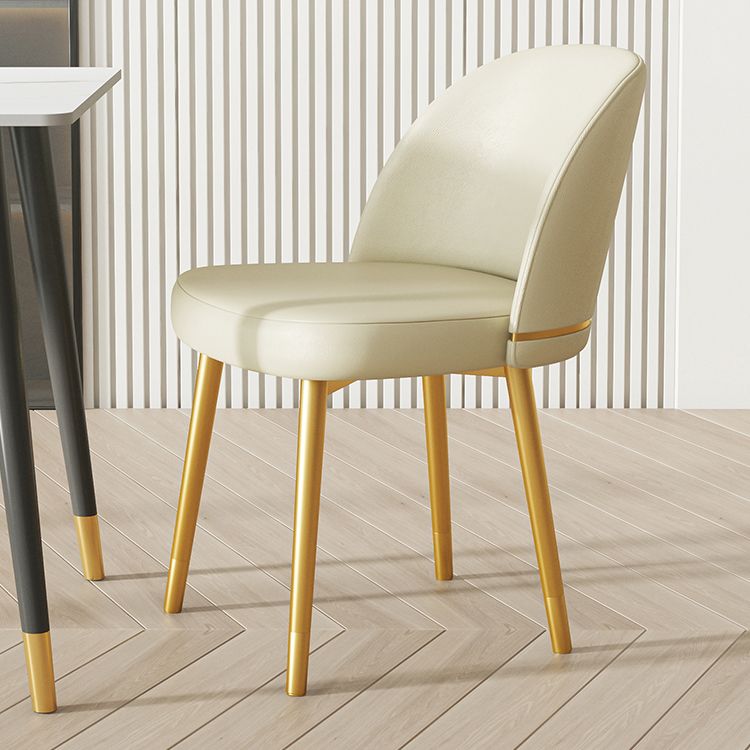 Glam Armless Dining Chairs Faux Leather Home Dining Side Chair