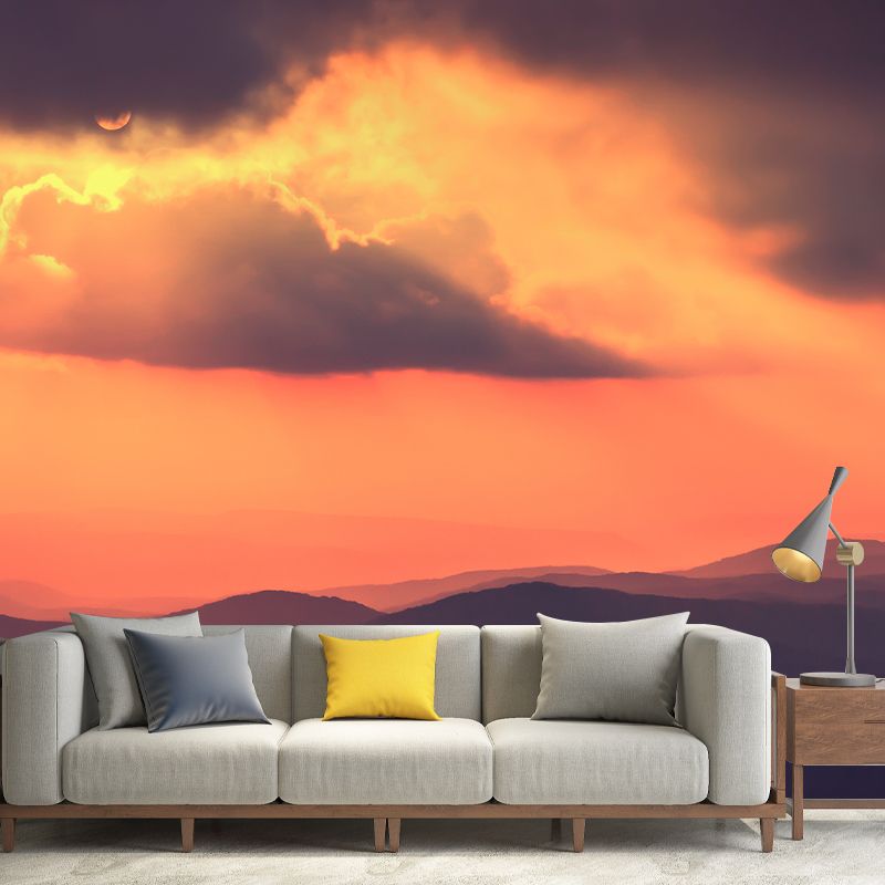 Nature Scenery Mountain Mural Decal Modern Smooth Wall Covering for House Interior