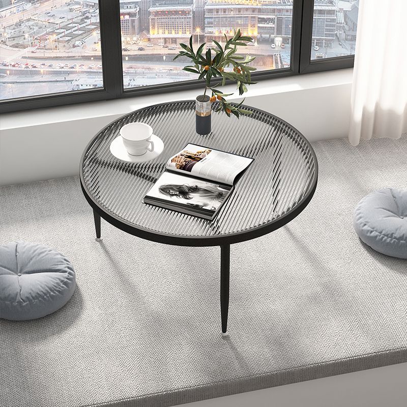 Minimalism 4 Legs Coffee Table Glass Top Coffee Cocktail Table with Shelf