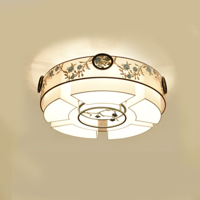 5/7/11 Teste Flush Mount Stile Cinese Tessuto Flush Plafoniera per Sala da pranzo
