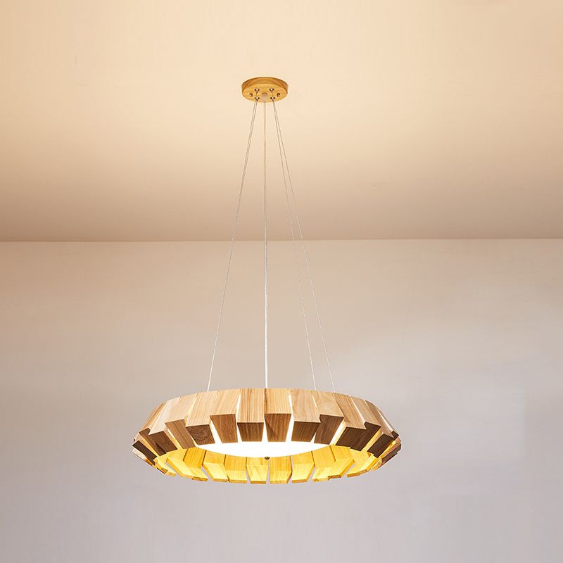 Contemporary Wooden Hanging Light Household Pendent Lighting Fixture for Living Room