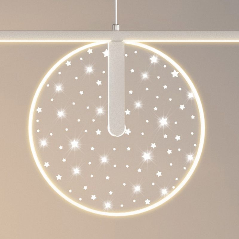 6-Light Modern Style White/Golden/Black LED Statement Linear Kitchen Island Light
