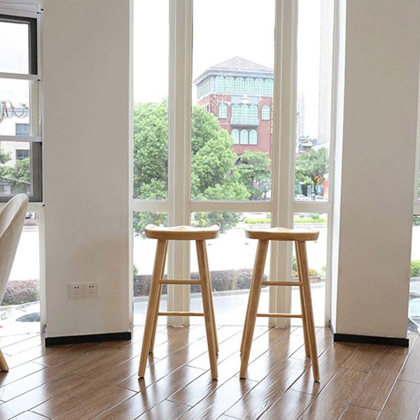 Modern Bristol Solid Wood Bar Stool Backless Footrest Barstool