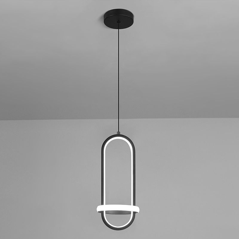 Oval Aluminium Ceiling Pendant 47"Suspension Wire Ceiling Pendant Light for Bedside