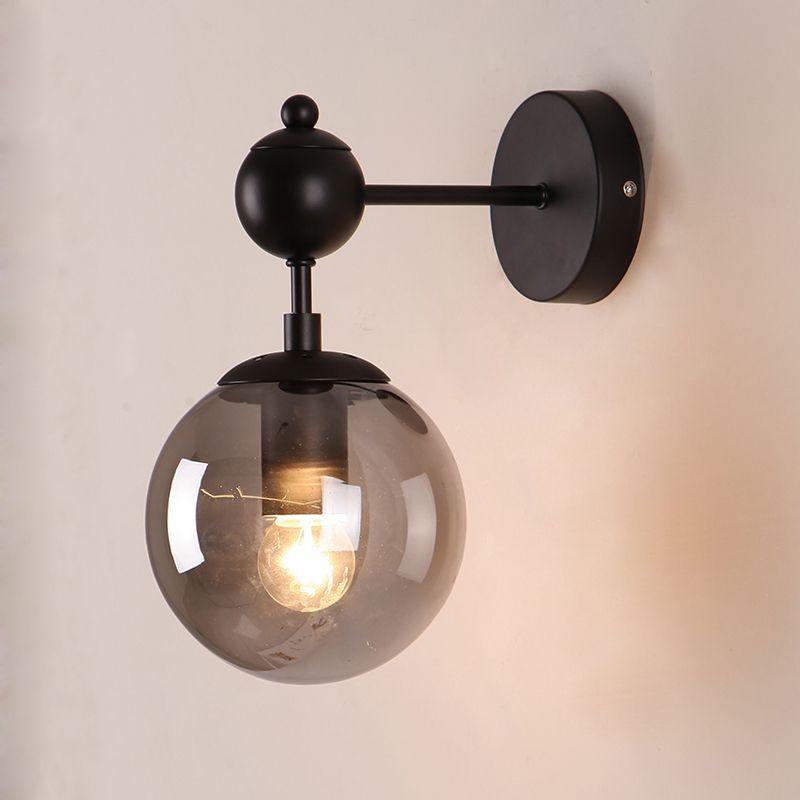 Moderne Stil kugelförmiger Wandmontaglampe Metall 1 Lichtwandbeleuchtung Ideen