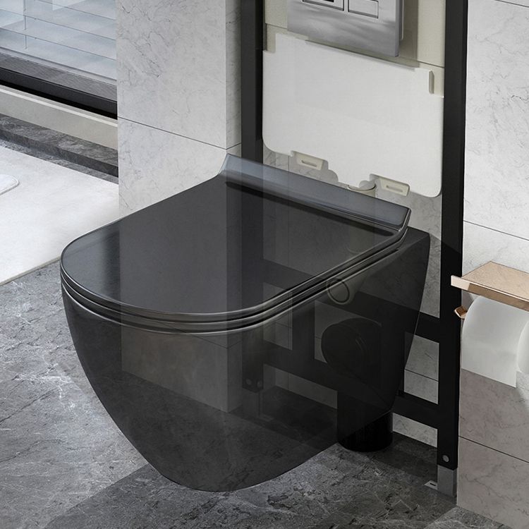 Wall Mount All-In-One Toilet Bowl Porcelain Contemporary Flush Toilet