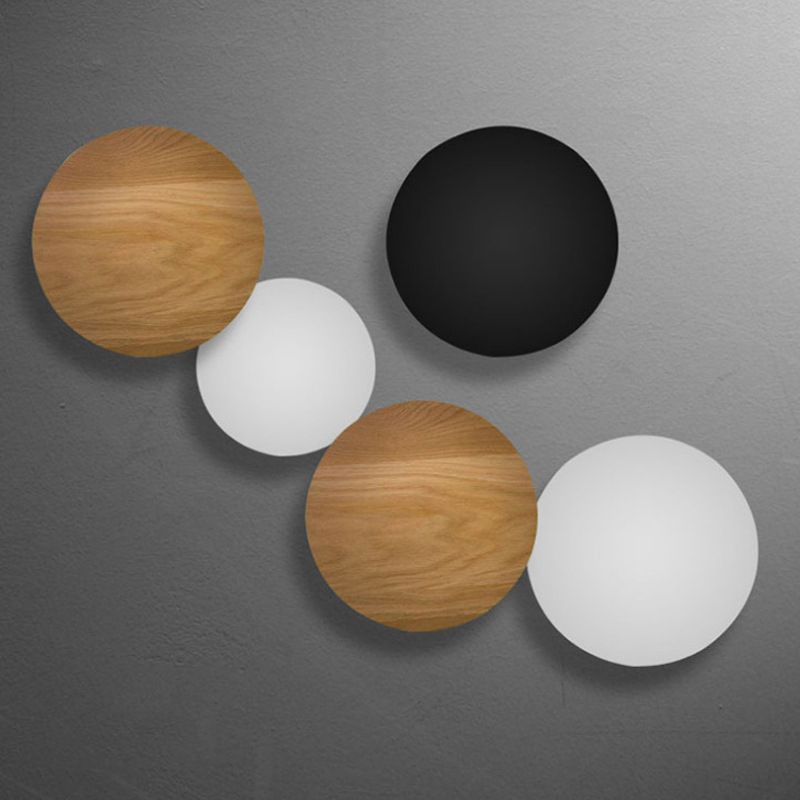 Round Simplicity Metal LED Wall Lamp Contemporary Style Staircase Corridor Sconce Lighting Fixture