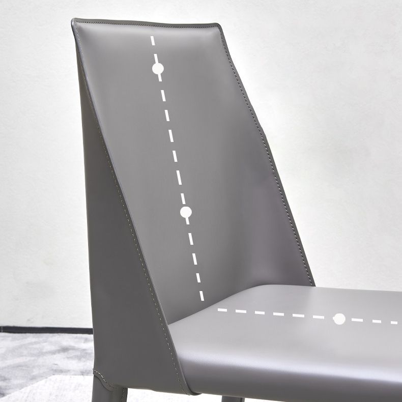 Faux Leather Armless Dining Chairs Modern Dining Room Chair for Home
