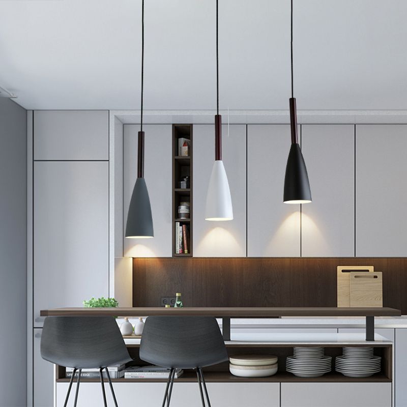 1 Light Metal Suspension Pendant Modern Triangle Dining Room Hanging Light Fixtures