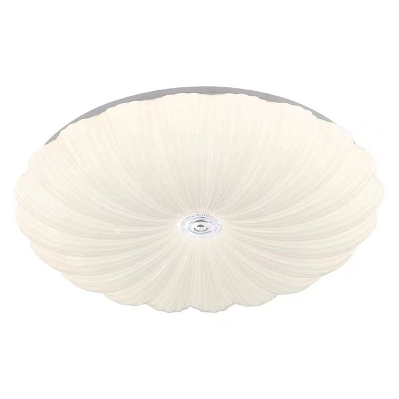Iron and Acrylic LED Ceiling Flush in White Finish Round Flush Mount