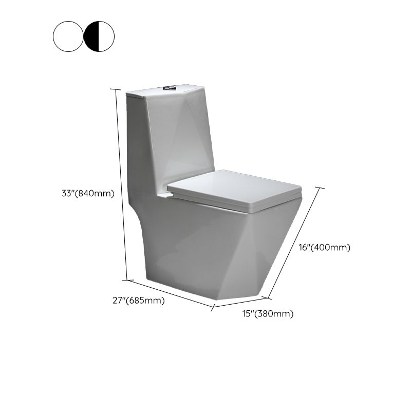 Skirted Toilet Traditional Floor Mount One-Piece Toilet with Slow Close Seat