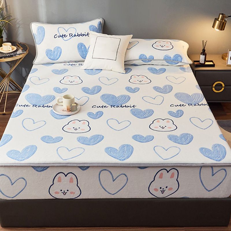 Cotton Flannel Bed Sheet Set Printed Bed Sheet Set with Wrinkle Resistant