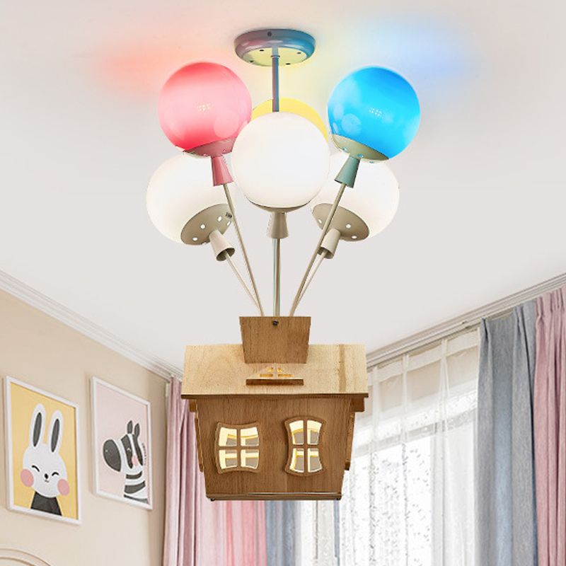 Kleurrijke metalen plafondlamp creatieve ballon moderne semi-inbouwlamp voor kinderkamer