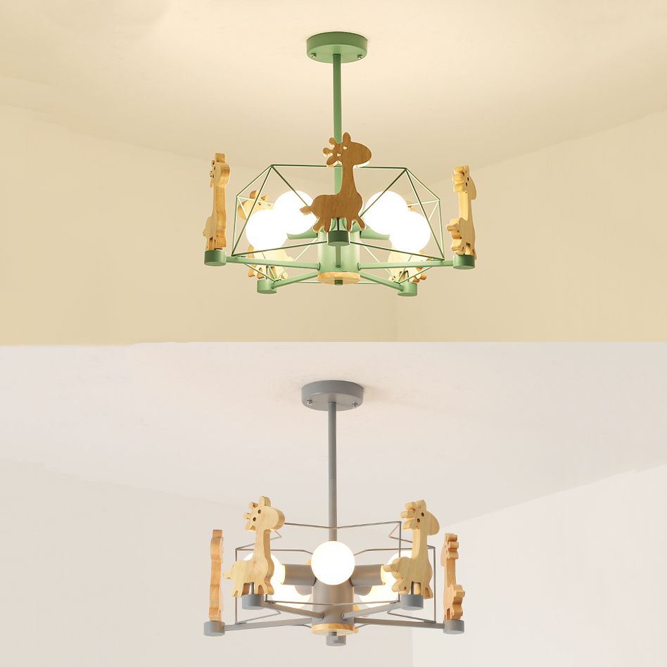 Nordic Style Macron Chandelier Metal 5 Head Pendant Lighting Fixtures for Bedroom