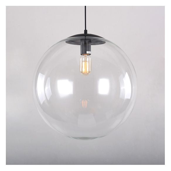 Accensione a ciondolo Globe Industrial 6 "/8"/12 "1 Luce Light Clear Glass Appesi Luce in nero/Chrome