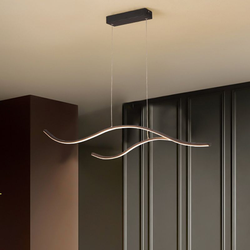 Zeitgenössischer Stil linearer Formpendelleuchten Metallanhänger Beleuchtung Leuchten