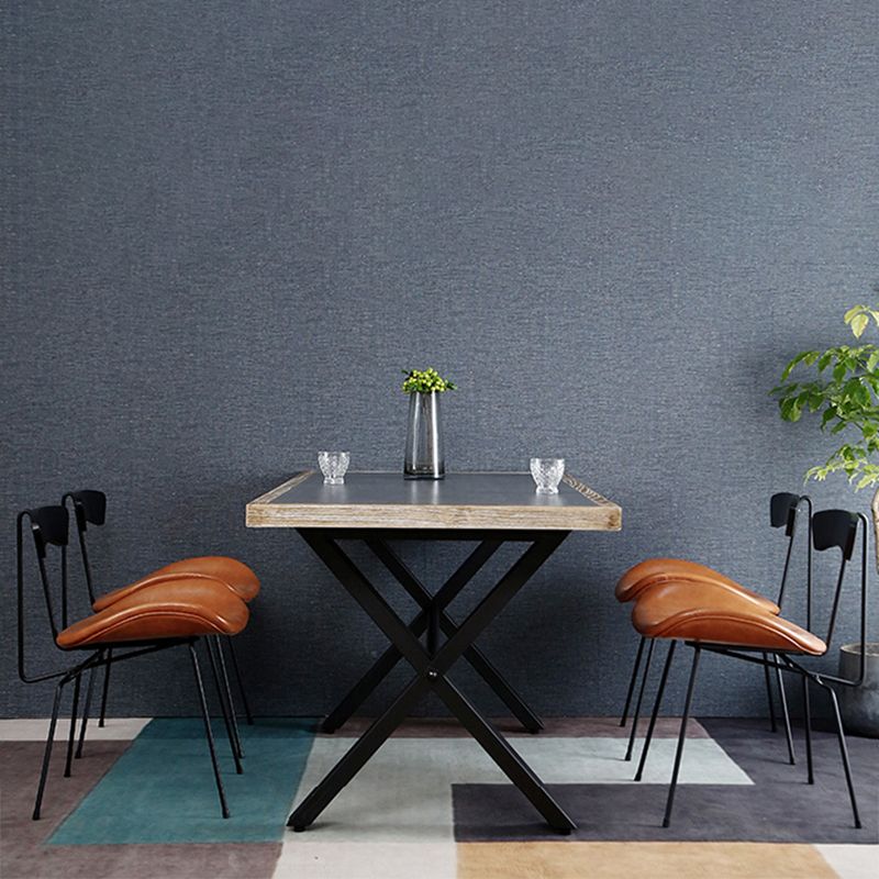 Modern Rectangle 1/2/3/5 Pieces Dinette Set Indoor Trestle Dining Table Set in Grey