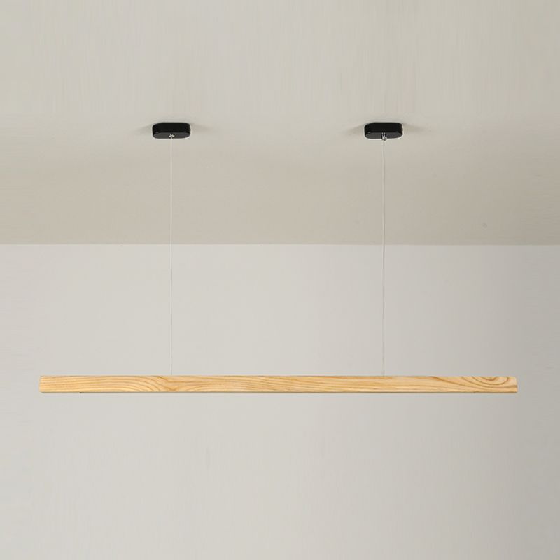 Contemporary Style Linear Shape Pendant Light Wood 1 Light Pendant Lighting Fixture