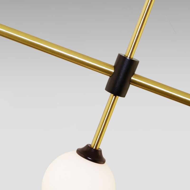 Linear Shape Pendant Lighting Modern Style Metal 3/4 Lights Hanging Lamp in Gold