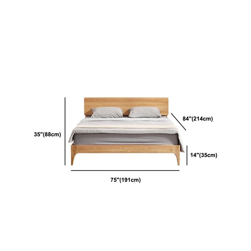 84.26 inch Wide Bed Frame Solid Wood Standard Bed with Headboard