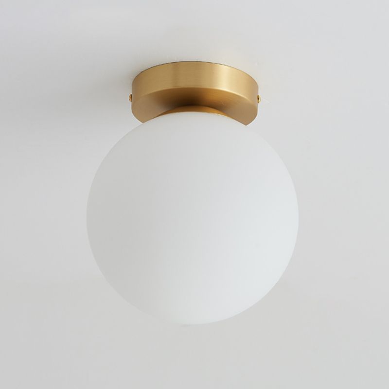 Plafoniera Moderna Semplice Forma Sferica Rame 1 Luce Incasso per Corridoio